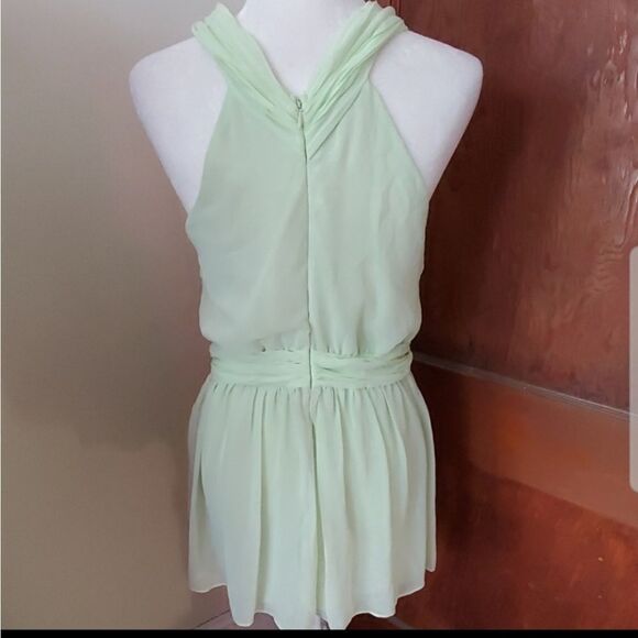 MUSTARD SEED light green sleeveless chiffon keyhole romper playsuit L - Picture 5 of 12